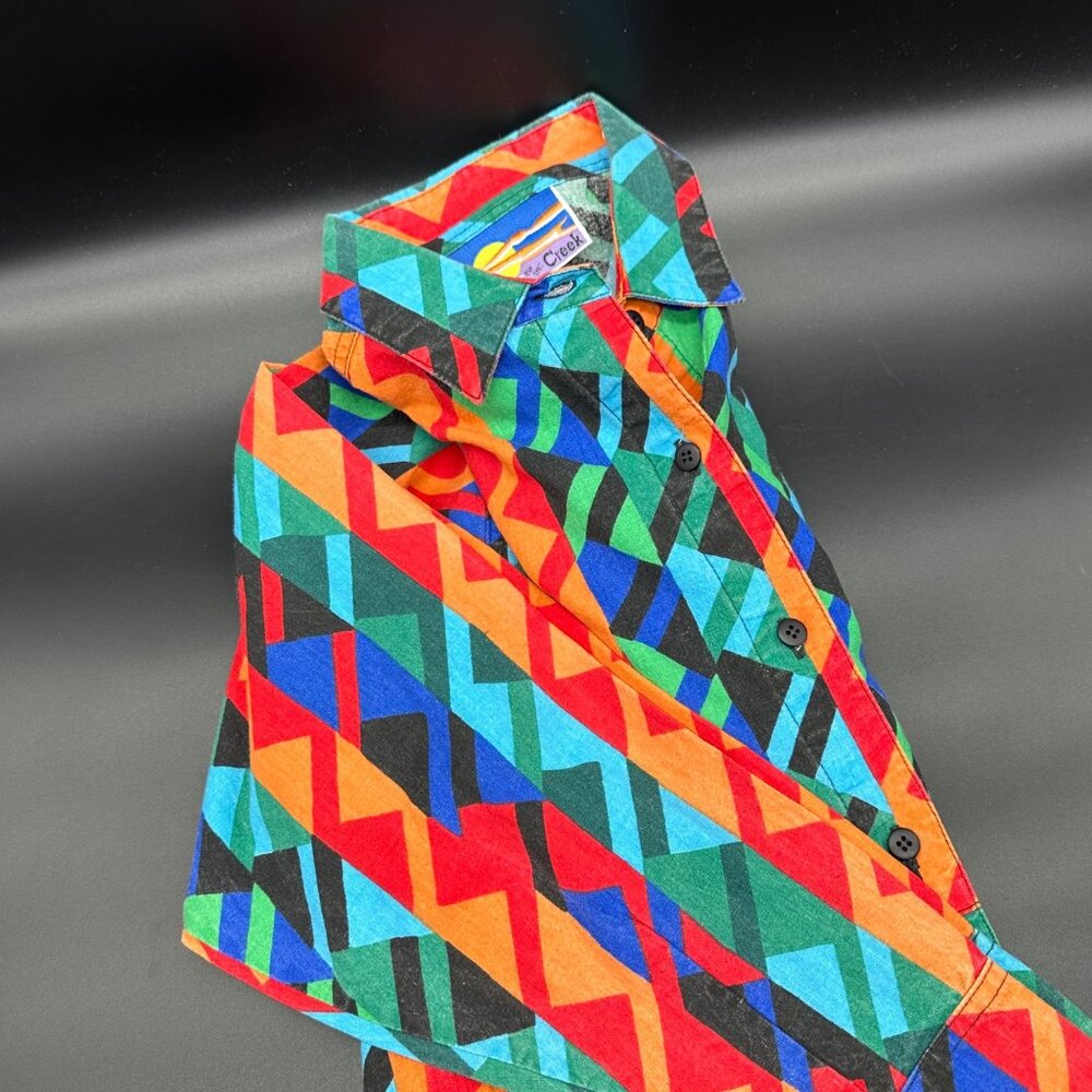 Vintage Womens Western Shirt 1990s Aztec Colorful Size Small  Long Sleeve Button